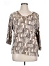 MULTIPLES 100% Cotton Gray 3/4 Sleeve Blouse Size 1X - photo 1