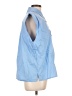 Pinko Blue Sleeveless Button-Down Shirt Size 10 - photo 4