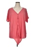 Assorted Brands Pink Short Sleeve Henley Size 1X - photo 1
