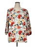 Mario Serrani 100% Polyester Floral White 3/4 Sleeve Blouse Size XL - photo 1