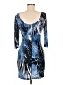 Sugar & Spice Graphic Blue Cocktail Dress Size M - photo 2