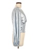 Flat White Metallic Silver Long Sleeve Blouse Size M - photo 4