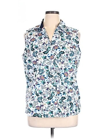 Basic Editions Sleeveless Button-Down Shirt (view 1)
