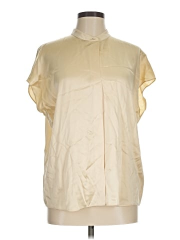 Vince. Short Sleeve Silk Top (view 1)