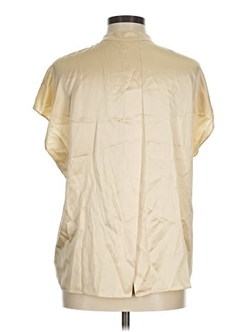 Vince. Short Sleeve Silk Top (view 2)