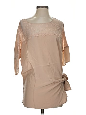 Gold Hawk 3/4 Sleeve Silk Top (view 1)
