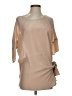 Gold Hawk 100% Silk Tan 3/4 Sleeve Silk Top Size S - photo 1
