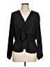 Pale Sky 100% Polyester Black Long Sleeve Blouse Size L - photo 1