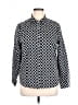 Ruby Rd. Print Black Long Sleeve Button-Down Shirt Size 16 - photo 1