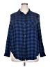 Torrid Plaid Blue Long Sleeve Button-Down Shirt Size 2X Plus (2) - photo 1