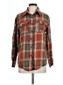 Unbranded 100% Polyester Plaid Brown Long Sleeve Blouse Size L - photo 1