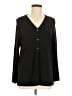 Petite Sophisticate Black Long Sleeve Blouse Size M - photo 1