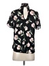 Unbranded 100% Polyester Floral Black Short Sleeve Blouse Size S - photo 2