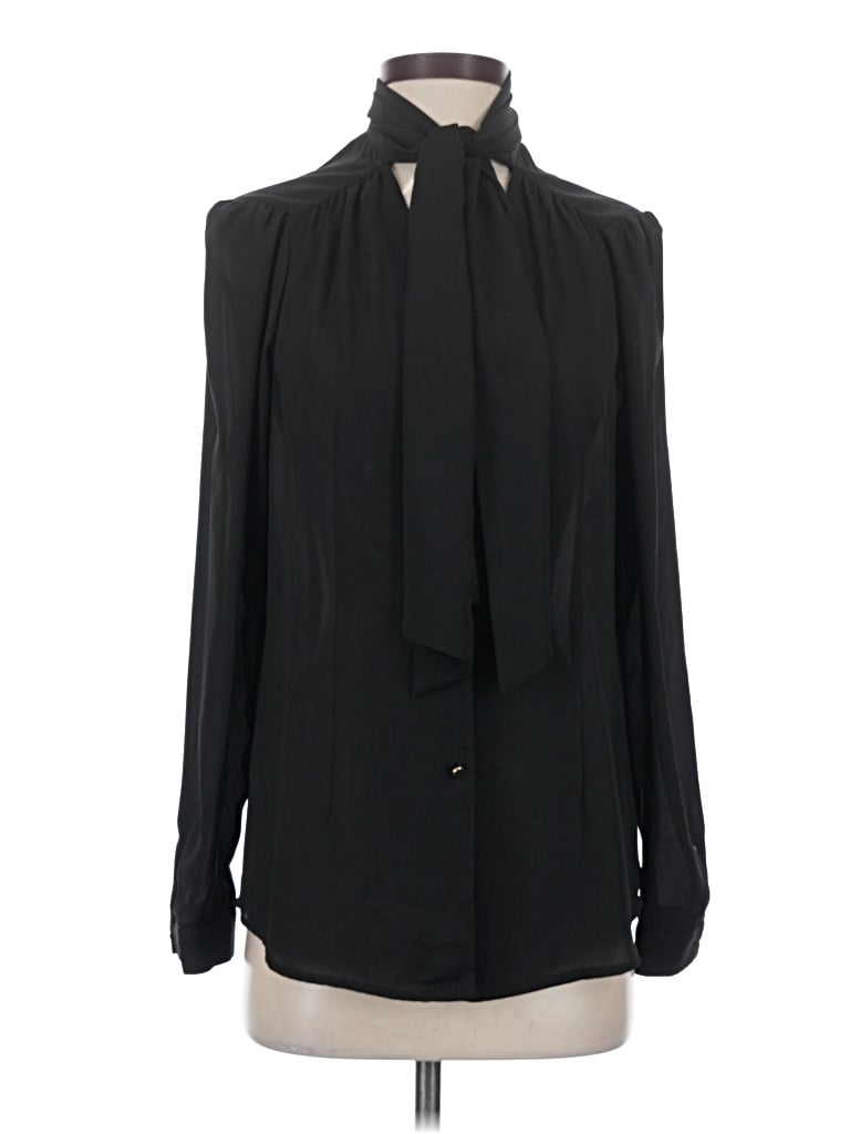 Pre-owned Tahari By Asl Long Sleeve Blouse In Black