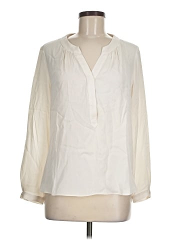 Milly Long Sleeve Silk Top (view 1)