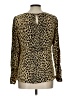 J.Crew 100% Rayon Animal Print Gold Long Sleeve Blouse Size 10 - photo 2