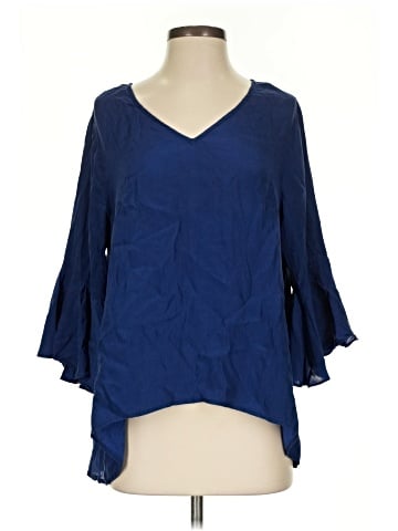 La Roque 3/4 Sleeve Silk Top (view 1)