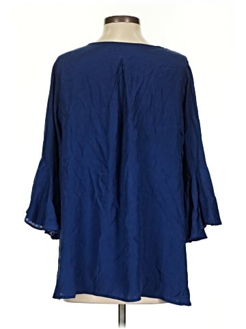 La Roque 3/4 Sleeve Silk Top (view 2)