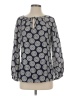 Tory Burch 100% Silk Blue Long Sleeve Silk Top Size 0 - photo 1
