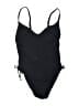 New Look Solid Black One Piece Swimsuit Size UK 18 - photo 1