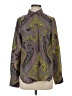 J.Crew 100% Silk Paisley Green Long Sleeve Silk Top Size 4 - photo 1