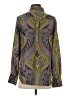 J.Crew 100% Silk Paisley Green Long Sleeve Silk Top Size 4 - photo 2
