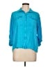Hollister Teal Blue 3/4 Sleeve Button-Down Shirt Size L - photo 1