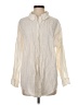 Aurelle 100% Cotton Ivory Long Sleeve Button-Down Shirt Size S - photo 1