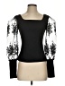 Shein 100% Polyester Black 3/4 Sleeve Blouse Size S - photo 1