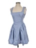 Shein 100% Polyester Checkered-gingham Blue Casual Dress Size S - photo 1