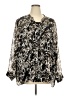Cj Banks 100% Polyester Animal Print Silver Brown Long Sleeve Blouse Size 3X - photo 1