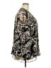 Cj Banks 100% Polyester Animal Print Silver Brown Long Sleeve Blouse Size 3X - photo 4