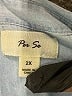 Per Se 100% Cotton Blue 3/4 Sleeve Button-Down Shirt Size 2X - photo 7