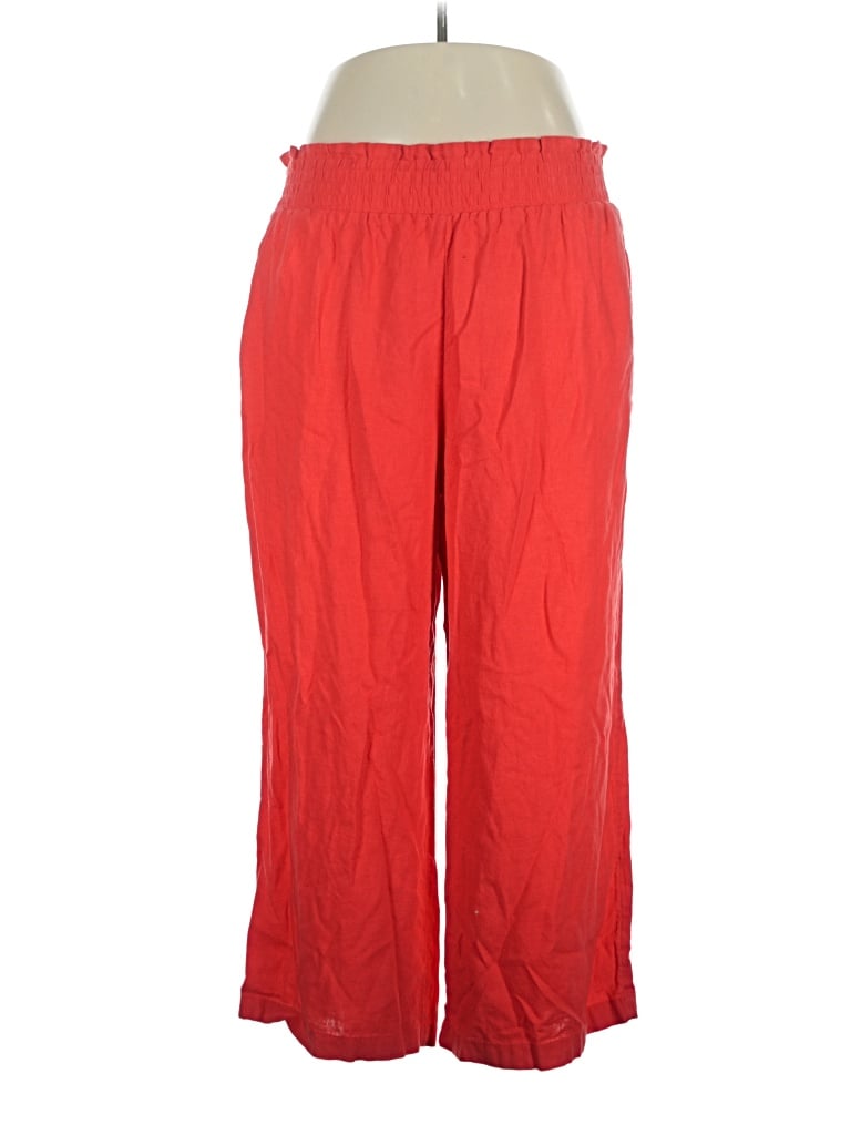 Pre-owned Ann Taylor Loft Outlet Linen Pants In Red