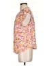 Dear John 100% Rayon Floral Pink Short Sleeve Blouse Size S - photo 5