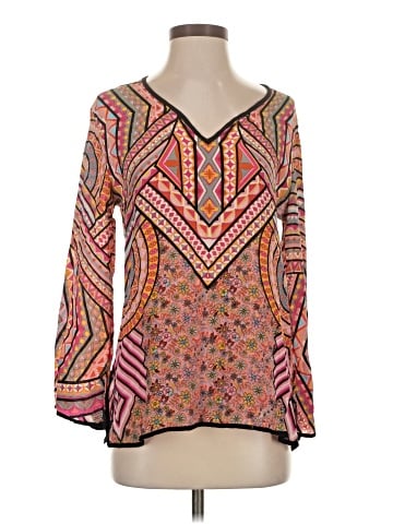 Tolani Long Sleeve Silk Top (view 1)