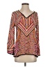 Tolani 100% Silk Orange Long Sleeve Silk Top Size XS - photo 1