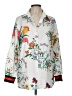 Unbranded 100% Polyester Floral Ivory 3/4 Sleeve Blouse Size M - photo 1