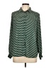 H&M 100% Polyester Polka Dots Green Long Sleeve Blouse Size 10 - photo 1