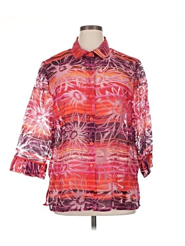 Erin London 3/4 Sleeve Button-Down Shirt (view 1)