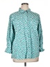 Westbound 100% Cotton Print Teal Long Sleeve Blouse Size XL - photo 1
