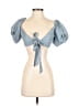 Princess Polly Blue Short Sleeve Blouse Size 0 - photo 1