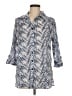 Draper's & Damon's Chevron-herringbone Blue 3/4 Sleeve Blouse Size M - photo 1