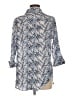 Draper's & Damon's Chevron-herringbone Blue 3/4 Sleeve Blouse Size M - photo 2
