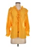 By Anthropologie 100% Polyester Yellow 3/4 Sleeve Blouse Size S - photo 1