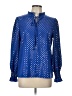 Royal + Reese Polka Dots Blue Long Sleeve Blouse Size L - photo 1