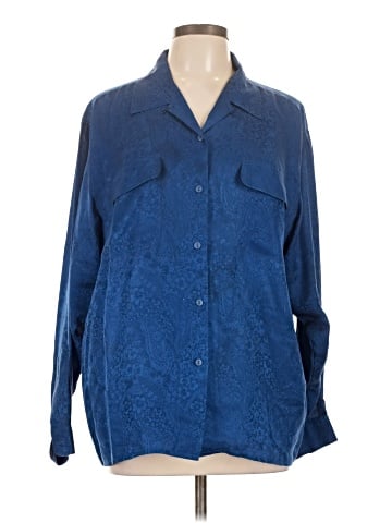 Assorted Brands Long Sleeve Silk Top (view 1)