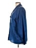 Assorted Brands 100% Silk Floral Jacquard Paisley Solid Blue Long Sleeve Silk Top Size L - photo 5