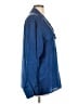 Assorted Brands 100% Silk Floral Jacquard Paisley Solid Blue Long Sleeve Silk Top Size L - photo 4