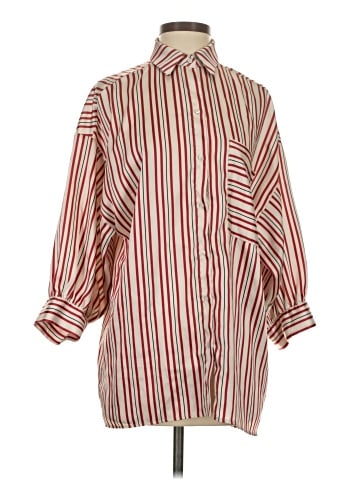 Zara Basic 3/4 Sleeve Button-Down Shirt (view 1)